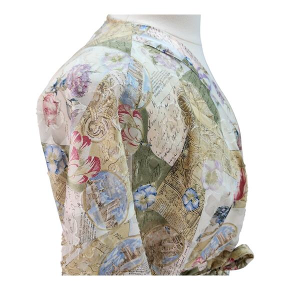 Gloria Vanderbilt Intimates Robe 3x 4x Sheer Kimono Floral Sexy Vintage Cover Up - Picture 5 of 12